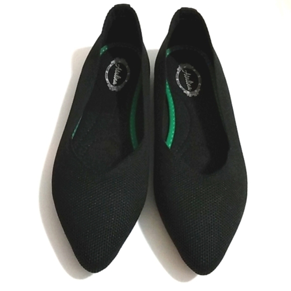 ATALINA BLACK POINTED TOE CUSHIONED SLIP-ON BALLERINA FLATS SIZE 6 NWT - Picture 2 of 8